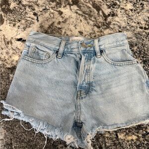 PacSun Light Blue High-Rise Distressed Denim Shorts